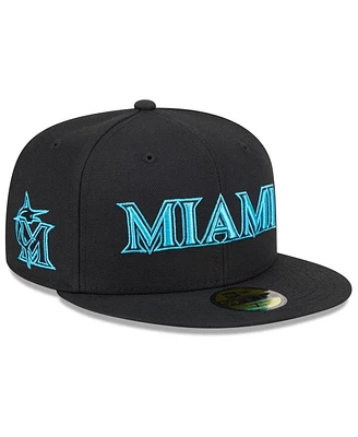 New Era Men's Black Miami Marlins 2025 City Connect 59FIFTY Fitted Hat