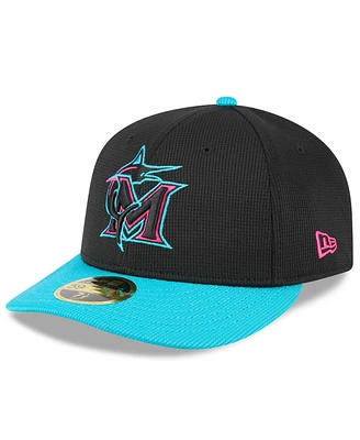 New Era Men's Black/Teal Miami Marlins 2025 City Connect Batting Practice Low Profile 59FIFTY Fitted Hat