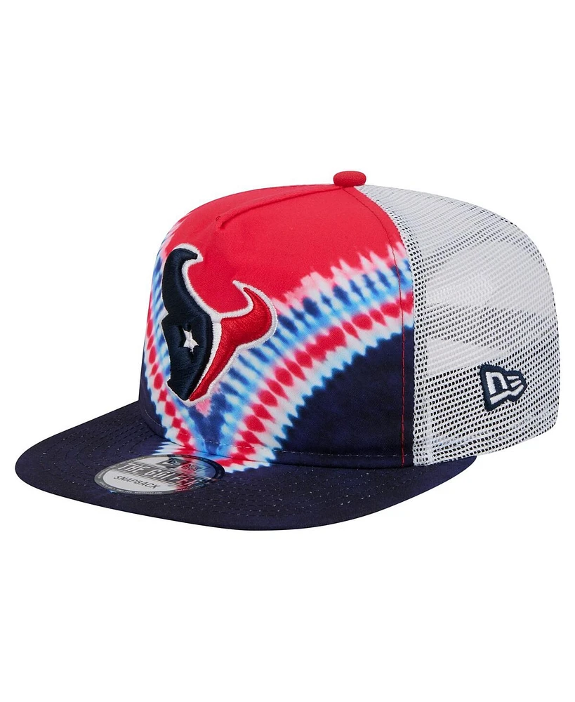 New Era Men's Red/Navy Houston Texans Throwback Dye Golfer Snapback Hat