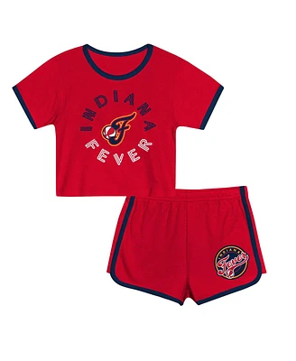 Outerstuff Toddler 2-Piece Red Indiana Fever Double Run T-Shirt and Shorts Set