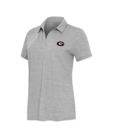 Antigua Women's Heather Gray Georgia Bulldogs Layout V-Neck Polo Shirt