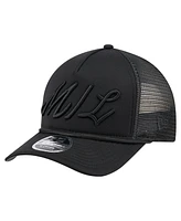 New Era Men's Black Milwaukee Brewers City Initial 9FORTY A-Frame M-Crown Adjustable Trucker Hat