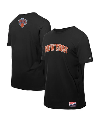 New Era Men's Black York Knicks Premium Wordmark T-Shirt
