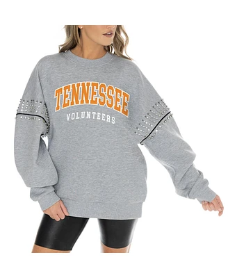 Gameday Couture Women's Heather Gray Tennessee Volunteers Competitive Edge Oversized Fleece Pullover Sweatshirt