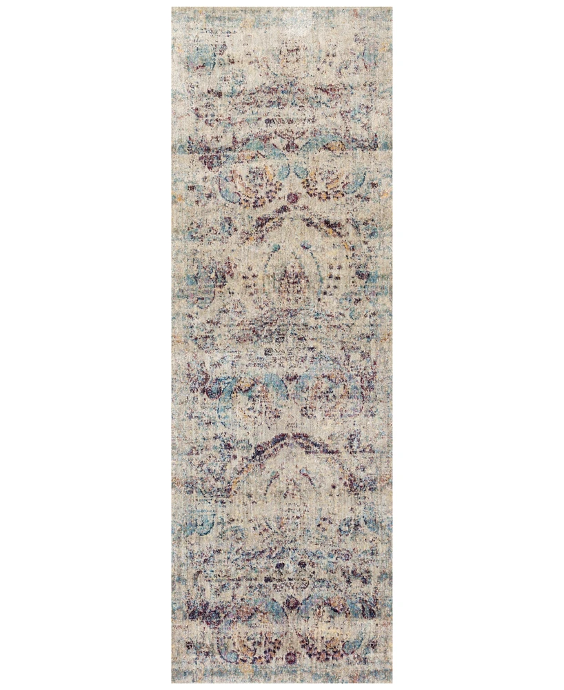 Closeout! Loloi Anastasia Af-05 Silver/Plum 2'7" x 8' Runner Area Rug