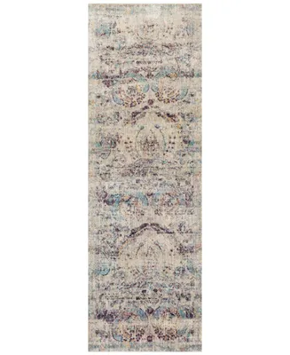 Closeout! Loloi Anastasia Af-05 Silver/Plum 2'7" x 10' Runner Area Rug