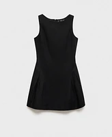 Mango Women's Short Pleated Linen-Blend Dress