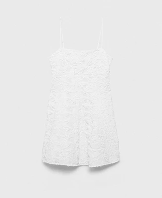 Mango Women's Short Floral Texture Dress