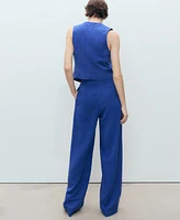 Mango Women's Bow Belt Lyocell Suit Pants