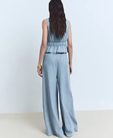 Mango Women's Lyocell Palazzo Pants