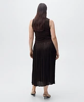 Mango Women's Combined-Fabric Long Dress