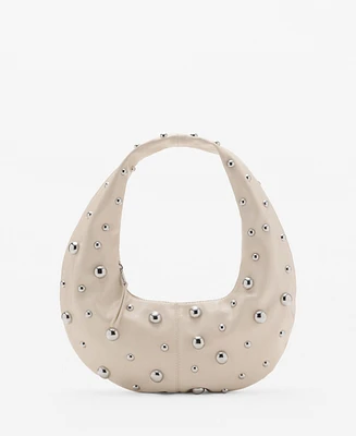 Mango Women's Studded Shoulder Bag