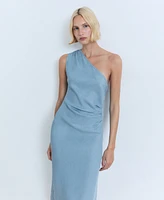 Mango Women's Lyocell Asymmetrical Dress