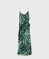Mango Women's Zebra-Print Ruffle Dress