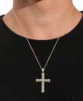 Men's Diamond Cross 22" Pendant Necklace (1/2 ct. t.w.) in 18k Gold-Plated Sterling Silver