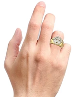 Men's Diamond Sunray Cross Ring (1/3 ct. t.w.) in Gold-Plated Sterling Silver
