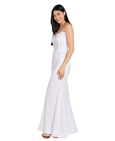 Morgan & Company Juniors' Glitter Lace Corset Gown