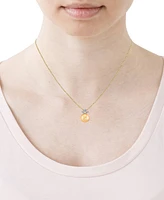 Cultured Golden South Sea Pearl (10mm) & Diamond Accent 18" Pendant Necklace in 14k Yellow Gold & 14k White Gold