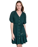 Tommy Hilfiger Women's Puff-Sleeve Fit & Flare Dress