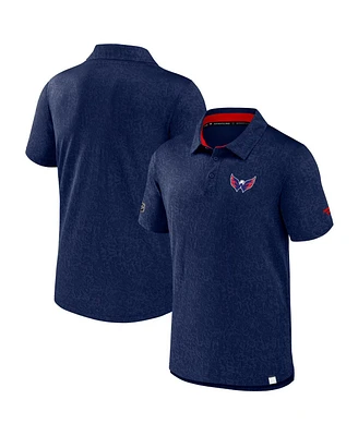 Fanatics Men's Navy Washington Capitals Authentic Pro Jacquard Polo Shirt
