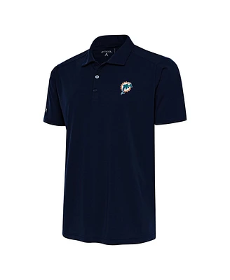 Antigua Men's Navy Miami Dolphins Team Logo Throwback Tribute Polo Shirt