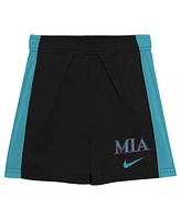 Nike Little Boys and Girls 2-Piece Black/Teal Miami Marlins 2025 City Connect Shirt Shorts Set