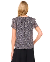 CeCe Women's Tie-Neck Ruffle-Sleeve Blouse