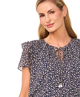 CeCe Women's Tie-Neck Ruffle-Sleeve Blouse