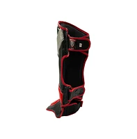 Invincible Shin & Instep - Premium Synthetic Leather Shin Guards for Muay Thai, Mma, Martial Arts Training & Sparring,Black/Red/Silver