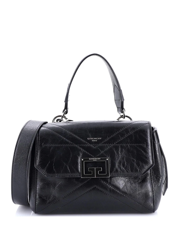 Pre-Owned Givenchy Small Id Flap Bag Crinkled Glazed Leather