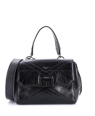 Pre-Owned Givenchy Small Id Flap Bag Crinkled Glazed Leather