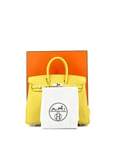 Pre-Owned Hermes Birkin 25 Handbag Verso Novillo with Palladium Hardware