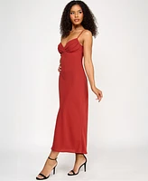 Seni & Cade Juniors' Pleated Bust Sleeveless Midi Dress