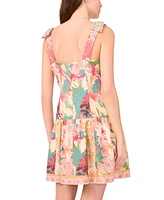 CeCe Women's Sleeveless Square-Neck Fit & Flare Dress