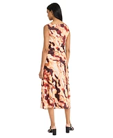 Donna Morgan Women's Sleeveless Cowlneck Midi Dress