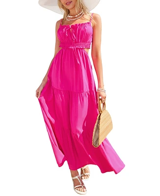 Cupshe Women's Flamingo Tide Pink Maxi Beach Dress