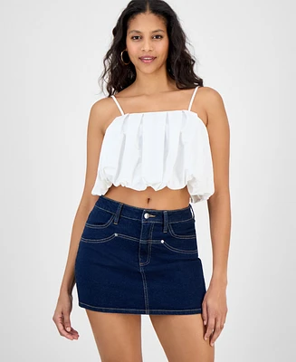 Bar Iii Women's Bubble-Hem Cropped Tank Top, Exclusively at Macy's