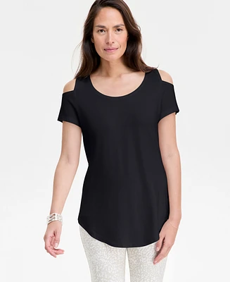 Jm Collection Women's Short-Sleeve Cold-Shoulder Top, Created for Macy's