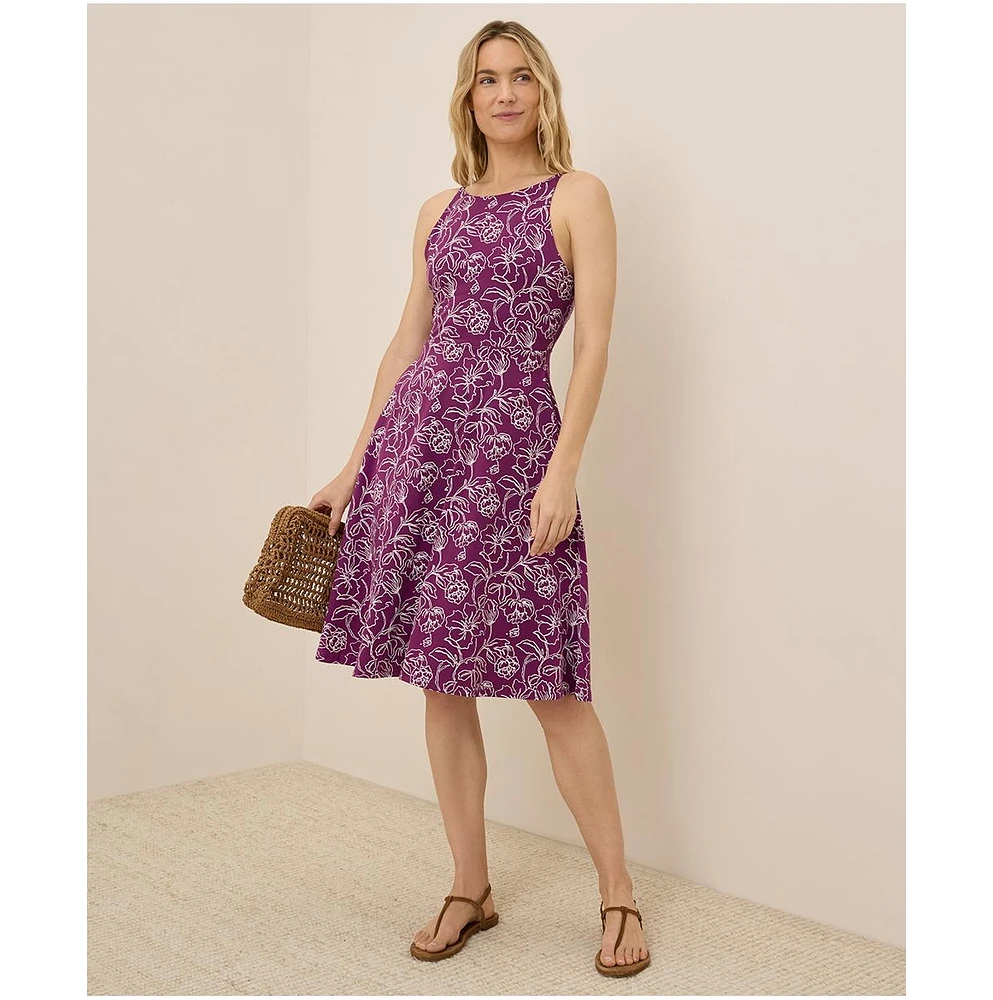 Pact Women's Organic Cotton Fit & Flare Twist Back Dress