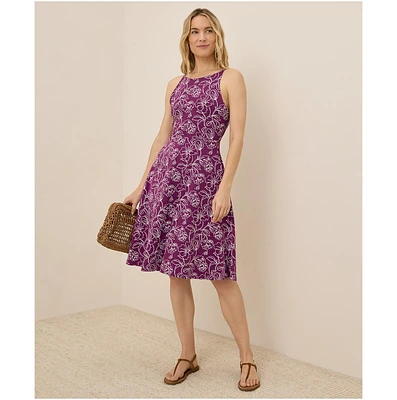 Pact Women's Organic Cotton Fit & Flare Twist Back Dress