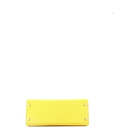Pre-Owned Hermes Kelly 28 Handbag Yellow Epsom with Palladium Hardware