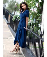 Alie Street London Women's Waterfall V-Neck Midi Dress