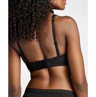 Siella Women's Organic Cotton Lace Plunge Bra