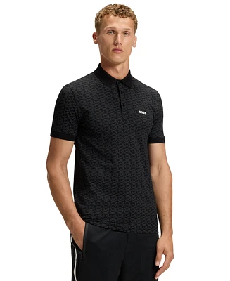 Boss by Hugo Men's Stretch Cotton Printed Paddy Polo Shirt