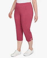 Hearts Of Palm Plus Solid Tech Stretch Capri Pants