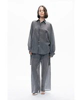 Nocturne Women's Shirt with Tie Sleeve Detail