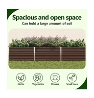 Garden Raised Bed Brown 94.5"x31.5"x17.7" Galvanized Steel