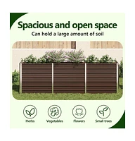 Garden Raised Bed Galvanized Steel 94.5"x15.7"x30.3" Brown
