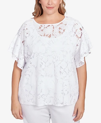 Ruby Rd. Plus Tropical Burnout Top