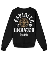 Modelo Men's Espiritu Luchador Since 1925 Crew Neck Long Sleeve Black Adult Sweatshirt-3XL